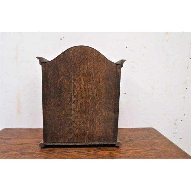 Brown Turn of the Century French Wax Madonna and Child in Oak and Glass Case For Sale - Image 8 of 9