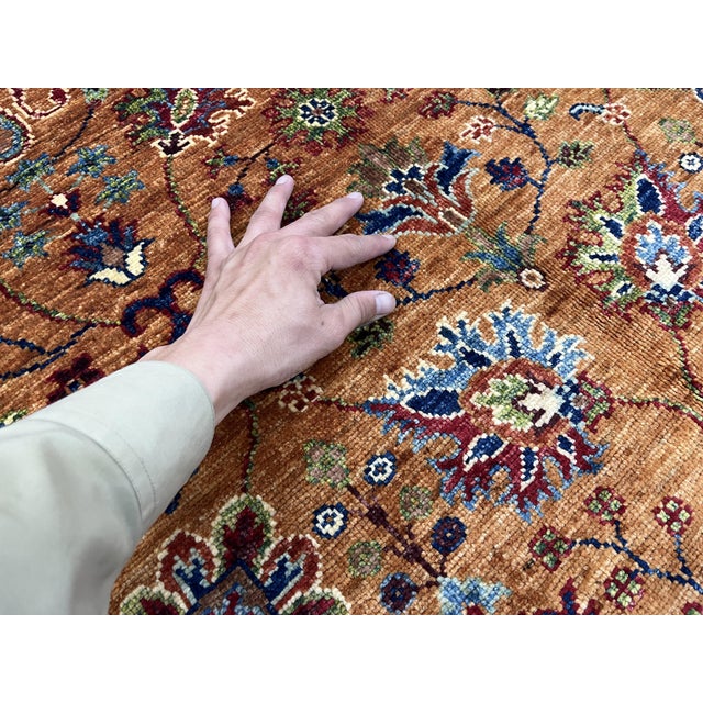 Rust Sultani Chobi Natural Dye Wool Rug - 4'2" X 6'2" For Sale - Image 4 of 12