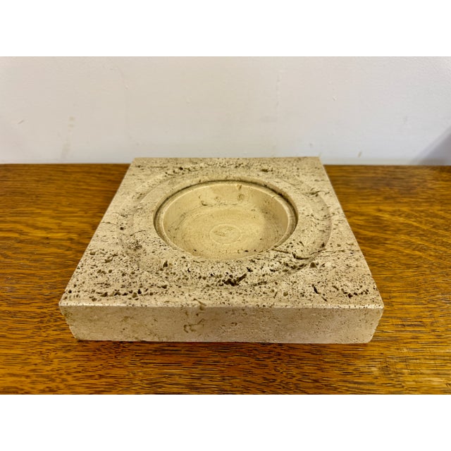 Vintage Square Travertine Dish, 1970s For Sale - Image 6 of 6