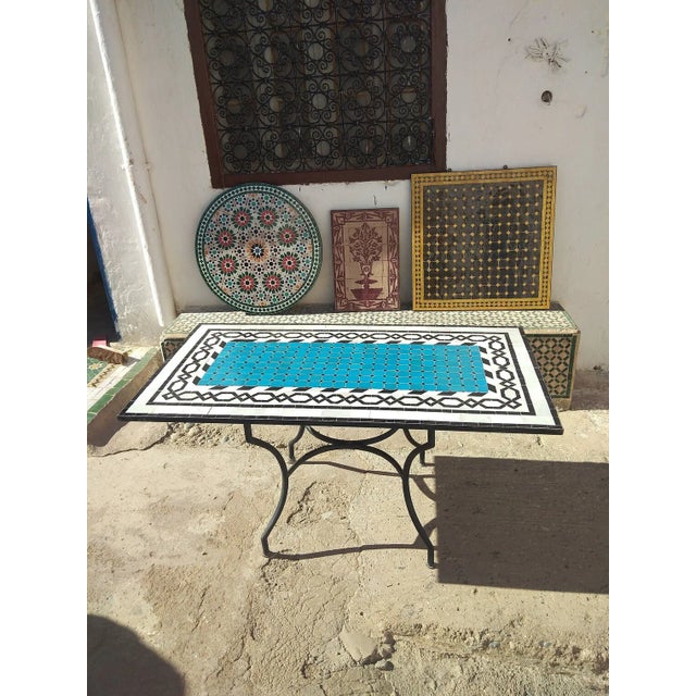 Not Yet Made - Made To Order Artful Blue Mosaic Table For Sale - Image 5 of 6
