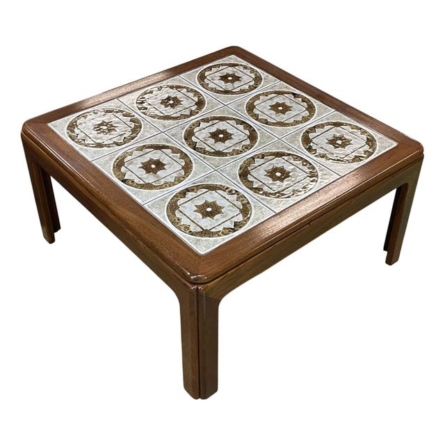 Vintage Coffee Table in Teak and Tiled Tray, 1970s For Sale - Image 10 of 10