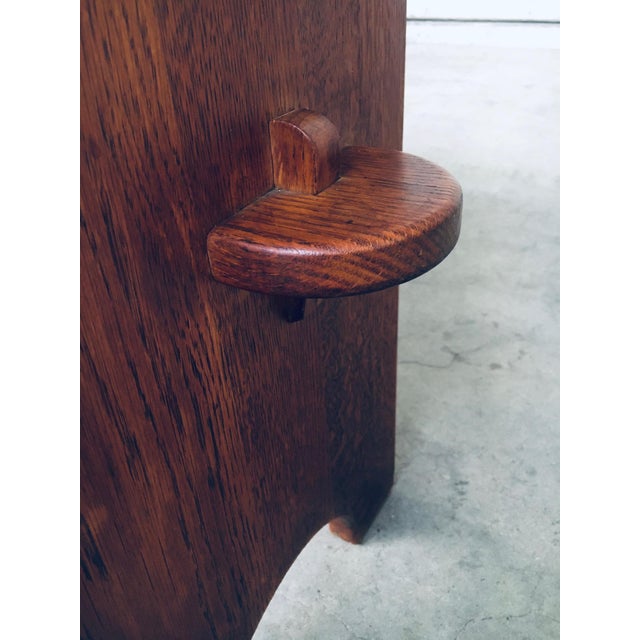 Travail Populaire Handcrafted Low Bookcase in Oak, Belgium, 1950s For Sale - Image 6 of 18