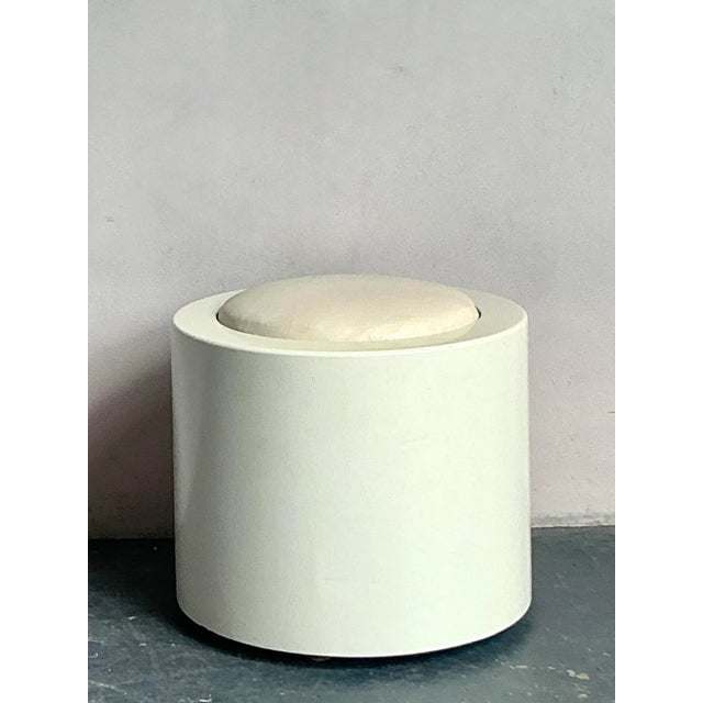 Vintage Boho Lacquered Low Stool For Sale - Image 4 of 10