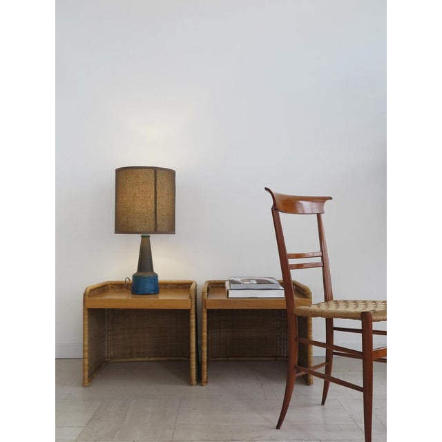 Italian Rattan Bedside Tables, 1950s, Set of 2 For Sale - Image 4 of 14