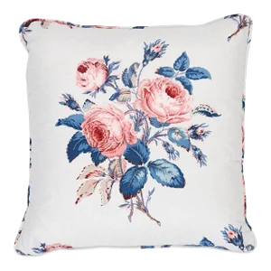 Schumacher Loudon Rose Pillow in Rose & Blue