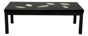 Ado Chale, Black Resin, Agate, Coffee Table, Belgium, 1990s