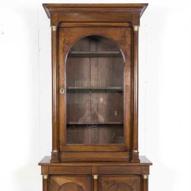French 19th Century Period French Empire Walnut Lyonnaise Bibliotheque or Bookcase For Sale - Image 3 of 14