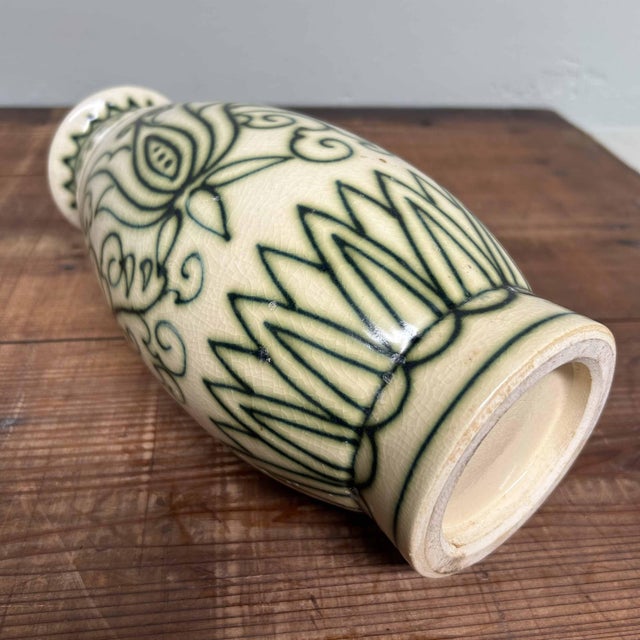 Ceramic Ceramic Ikebana Flower Vase by Mitsuhiro Yamazaki, 1950s For Sale - Image 7 of 17