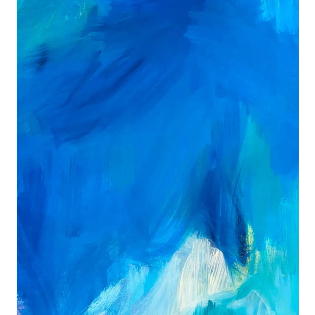 Abstract "Jet Stream" by Trixie Pitts Large Abstract Expressionist Seascape Oil Painting For Sale - Image 3 of 12
