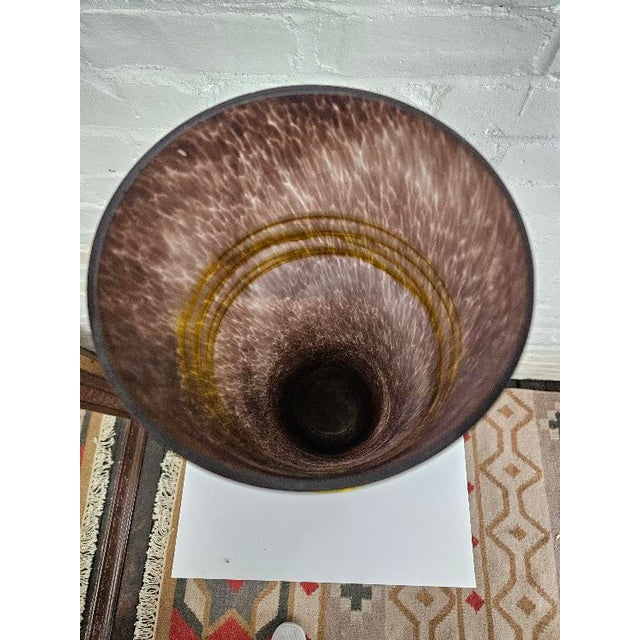 Late 20th Century Artisan Blown Glass Vase With Rope Accent For Sale - Image 5 of 7