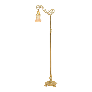 Antique Art Nouveau Brass Bridge Arm Floor Lamp