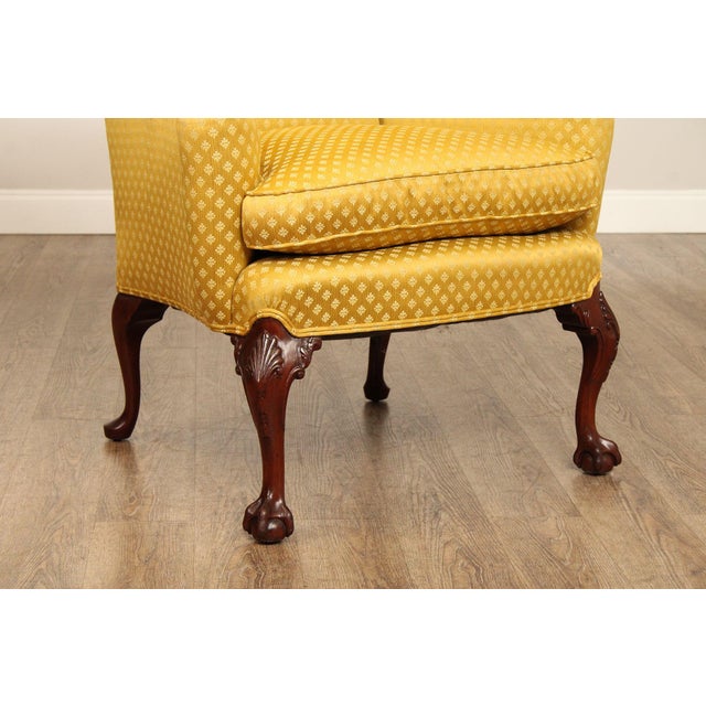 Chippendale Style Custom Quality Mahogany Wingback Chair For Sale In Philadelphia - Image 6 of 12