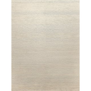 Exquisite Rugs Merino Wool Hand-Knotted Light Silver Rug-12'X15' For Sale