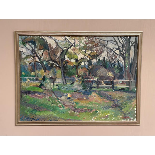 Original Swedish Oil on Panel – “Layered Landscape” by Bengt Crantz – Signed – Framed 68 × 91 cm (26.8" × 35.8") A...