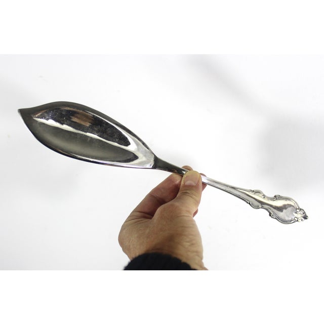 Vintage Italian Silver Plated Fish Server or Cake Server Serving Spoon For Sale - Image 10 of 11