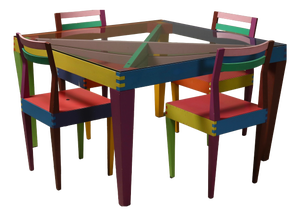 Dry Series Dining Table and Chairs by Massimo Morozzi for Giorgetti Matrix, 1980s, Set of 5