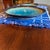 Burnt Edge Iridescent Blue Green Glazed Small and Large Plate/Shallow Bowl For Sale - Image 9 of 12