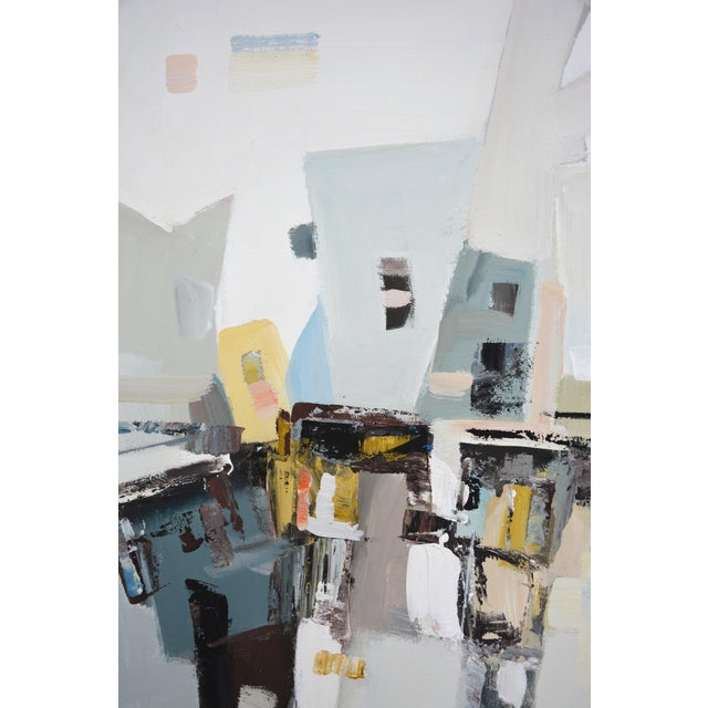 Subjective Industrial Landscape. Original Modern Hand Painting For Sale - Image 4 of 10