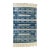 Hand Woven Natural Indigo and White Cotton Flat Weave Dhurrie Rug For Sale