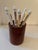 1970s 1970s Burlwood Cup Pen Holder Desk Accessory For Sale - Image 5 of 5