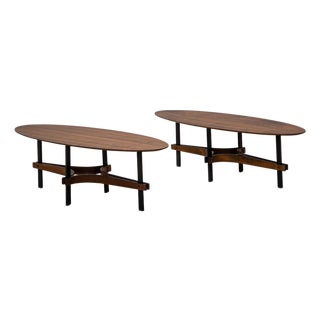 Mid-20th Century Oval Coffee Tables, attributed to Guglielmo Ulrich, Italy For Sale