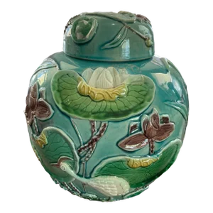 Early 20th Century Chinese Famille Verte Wang Bing Rong Ginger Jar/Vase