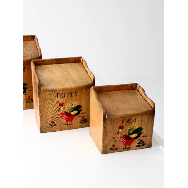 Mid-Century Kitchen Rooster Canisters - Set of 4 For Sale - Image 4 of 10