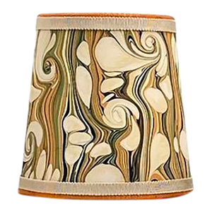 Orange and Olive Marbled Paper Chandelier Shade - 3”x5”x5”