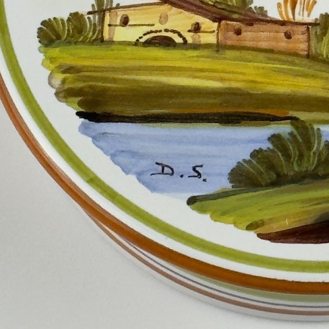 Mid-Century Modern Vintage Hand Painted Round Trinket Box by Manufacture Di Stefano, Italy, 1990s For Sale - Image 3 of 16