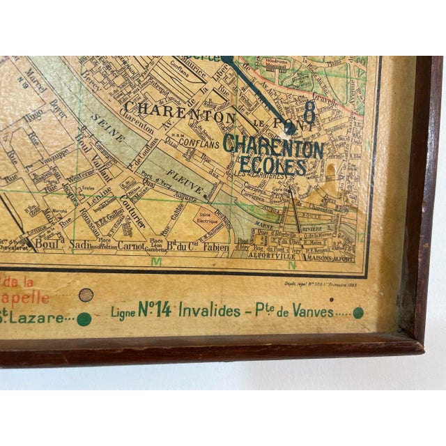 Large French Paris Metro Map 1960s For Sale In Palm Springs - Image 6 of 12