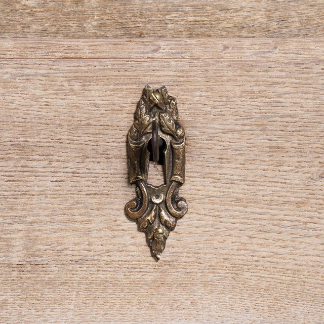 19th Century 19th Century Oak Buffet With Brass Accents For Sale - Image 5 of 18