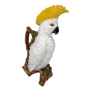A William Brownfield Majolica Pitcher Modeled as a Cockatoo, English, Dated 1877 For Sale