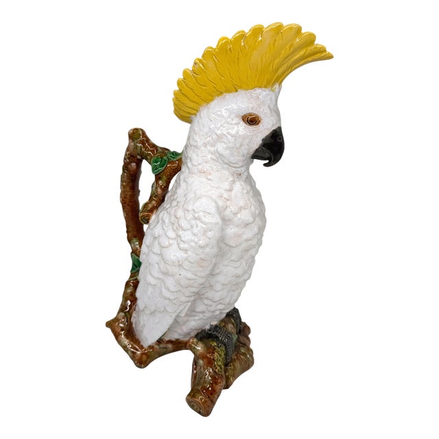 A William Brownfield Majolica Pitcher Modeled as a Cockatoo, English, Dated 1877 For Sale