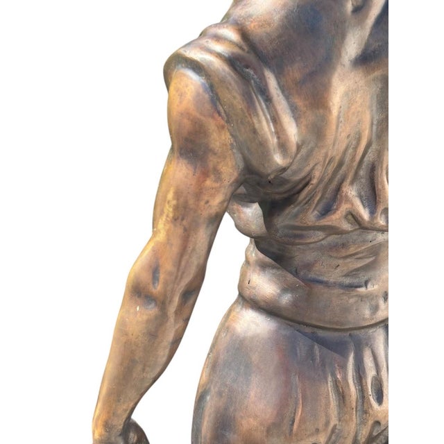 Large Sculpture Depicting a Water Carrier, 1950s, Bronze For Sale - Image 4 of 10