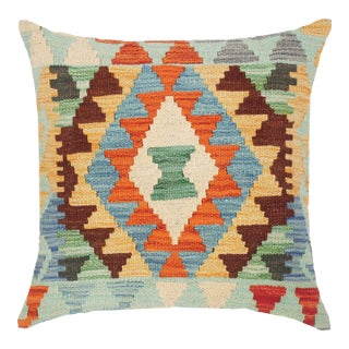 Shabby Chic Hand-Woven Turkish Kilim Throw Pillow For Sale
