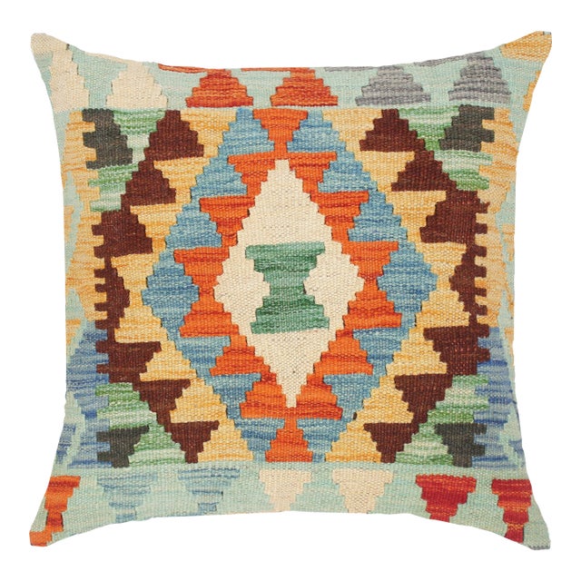 Shabby Chic Hand-Woven Turkish Kilim Throw Pillow For Sale