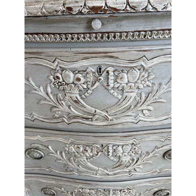 Mid 19th Century French Country Painted Sideboard Buffet With Floral Motif For Sale - Image 5 of 9