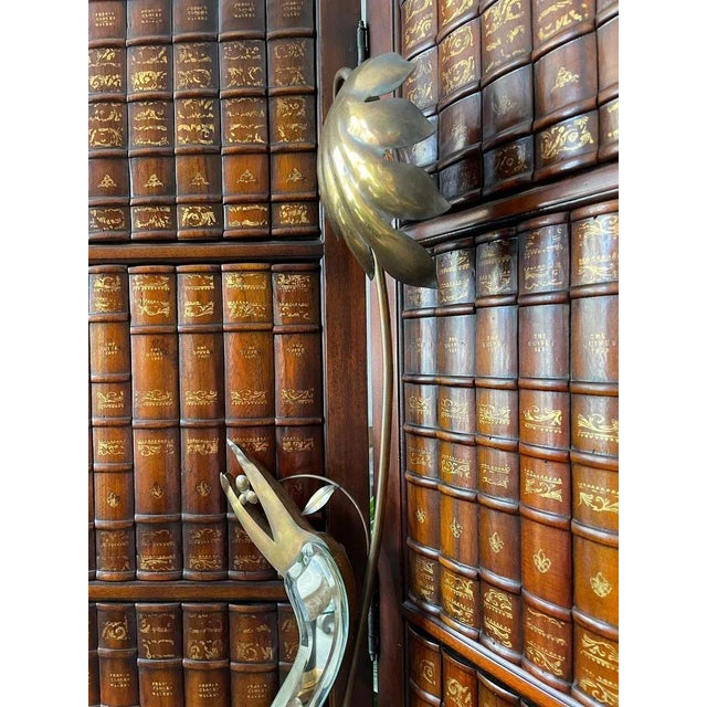 Gold Italian Mirrored Heron Floor Lamp in Brass and Gilt, 1950 For Sale - Image 8 of 10