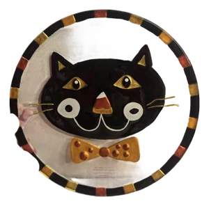 Black Cat Hand Blown Glass Plate Lorie Seibert Silvestri by Demdaco 2007