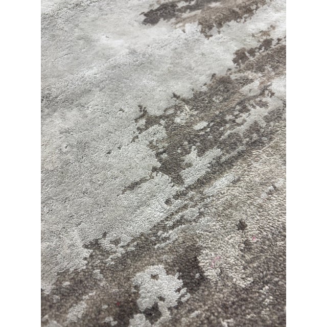 Contemporary Restoration Hardware Azore Silk Rug — 9’ X 12’ Hand-Knotted Silk, Linen & Wool | Luxe Density For Sale - Image 3 of 17