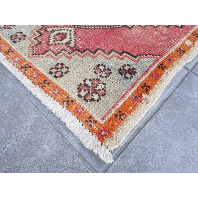 Farmhouse 1950s Neutral Orange Wool Rug For Sale - Image 3 of 10