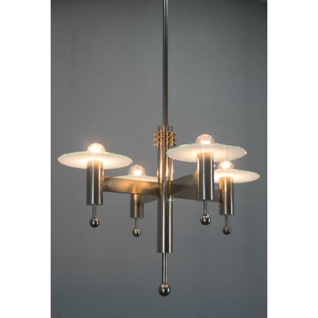 Vintage Nickel-Plated Chandelier, 1920s For Sale - Image 10 of 14