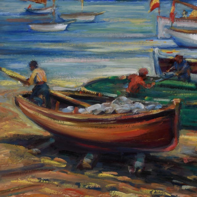 Impressionist Framed Signed Phillip Corley "Summer Girt Dorada Spain" Oil on Board For Sale - Image 3 of 11