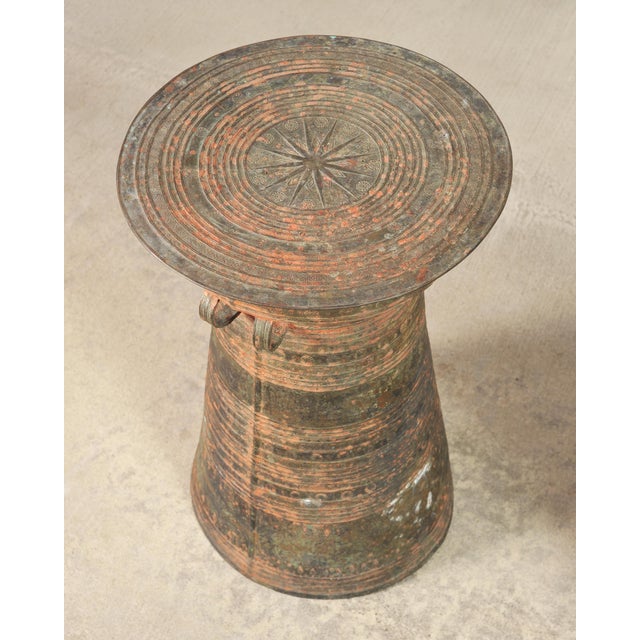 Pair of Southeast Asian Bronze Rain Drum Drinks Tables For Sale In Sacramento - Image 6 of 18