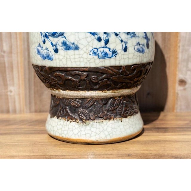 Large Early 19th Century Chinese Qing Dynasty Crackle Glazed Porcelain Vase For Sale - Image 17 of 18