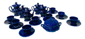 Art Deco Polychrome Earthenware Tea and Coffee Service, Set of 14