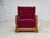 Danish Relax Armchair in Red Furniture Velour and Oak Wood, 1950s For Sale - Image 6 of 18
