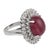 Vintage 14.80 Carat Treated Ruby Diamond 14k White Gold Cluster Cocktail Ring, Size 6 For Sale - Image 4 of 7