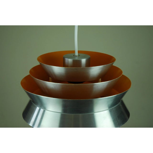 Silver Vintage Swedish Trava Pendant Lamp by Sigurd Lindkvist aka Carl Thore for Granhaga Metallindustri For Sale - Image 8 of 9