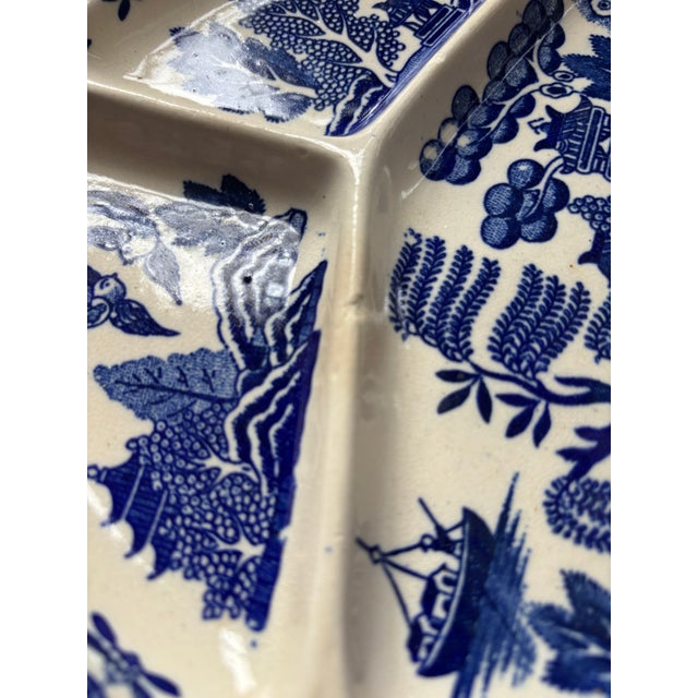 Assembled Set of 8 Blue Willow Partitioned Plates For Sale - Image 11 of 12